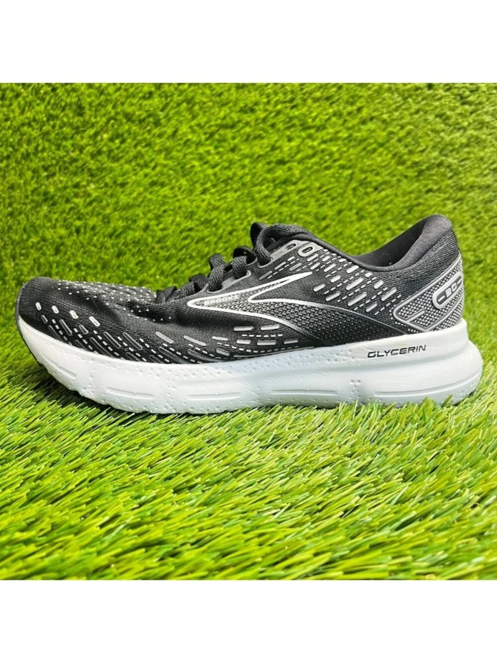 Brooks Glycerin 20 Womens Size 8 Black White Athletic Running Shoes Sneakers